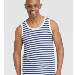 Goodfellow Blue & White Striped Tank Top
